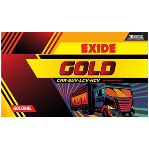 EXIDE-FEG0-GOLD80R 80AH 18MONTHS WARRANTY (18MONTHS FREE REPLACEMENT)