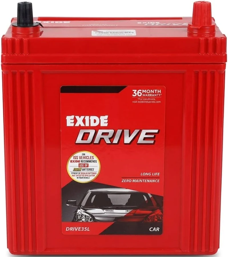 EXIDE –DRIVE : DRIVE35L(35AH) -36MONTHS WARRANTY (18MFOC+18M PRO RATA)