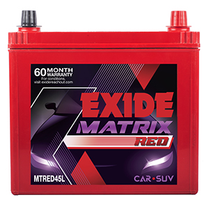 EXIDE FMT0-MTRED45L 45AH 66MONTHS WARRANTY (36M FOC + 30M PRO RATA)